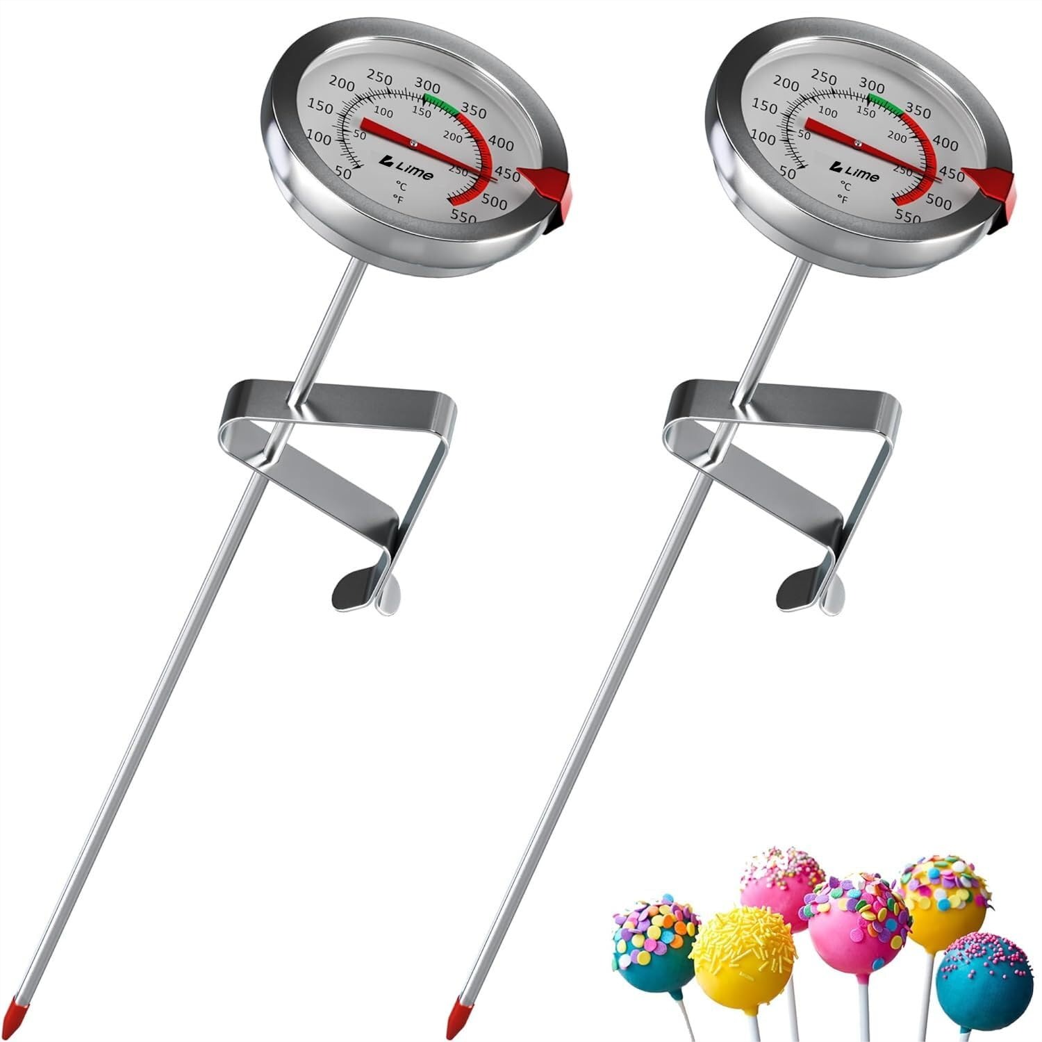Thermometer Candy Candle - Candy Thermometer with Pot Clip -