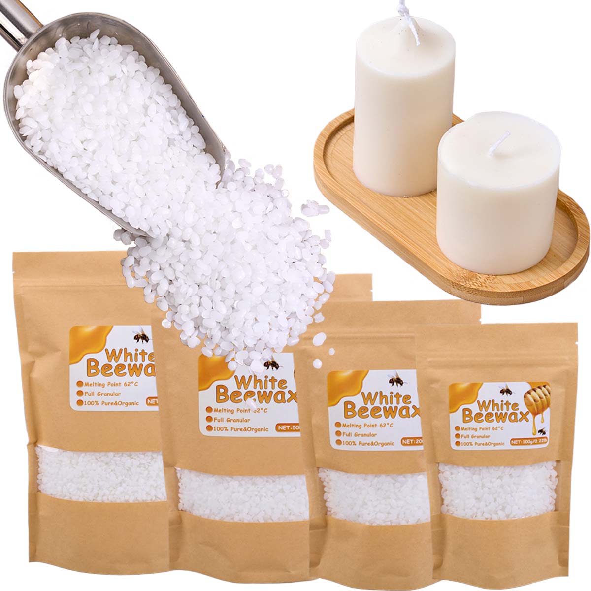 Candle Making Accessories - White Beeswax Pure Natural Granular Scented
