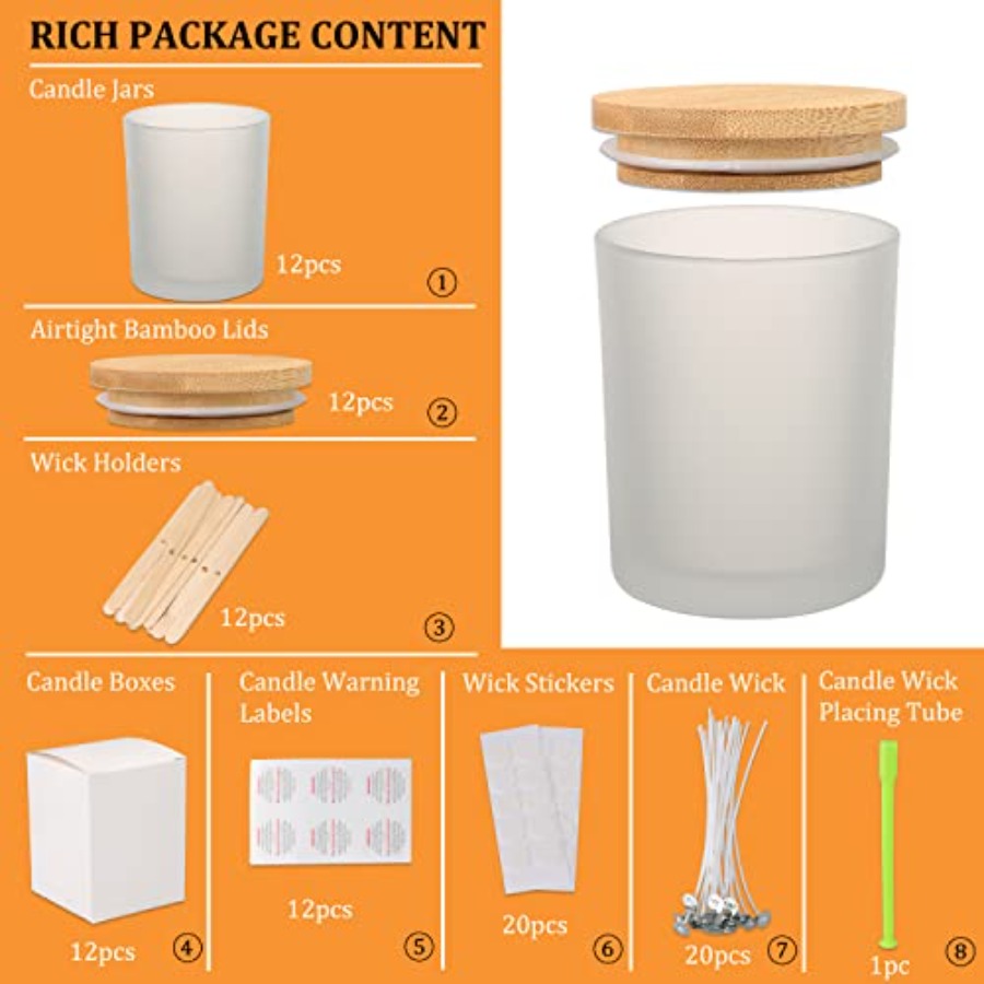 12 Pack 12 OZ Glass Candle Jar - Candle Making Jars With Lids recension och pris