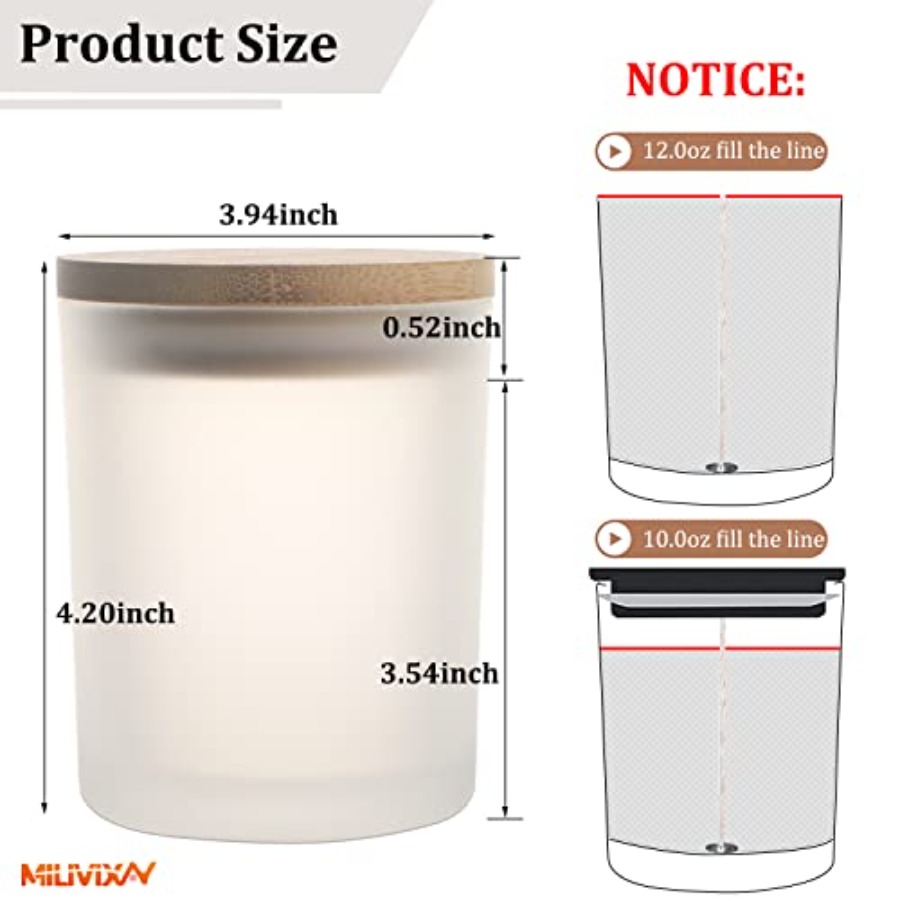 12 Pack 12 OZ Glass Candle Jar - Candle Making Jars With Lids recension och pris