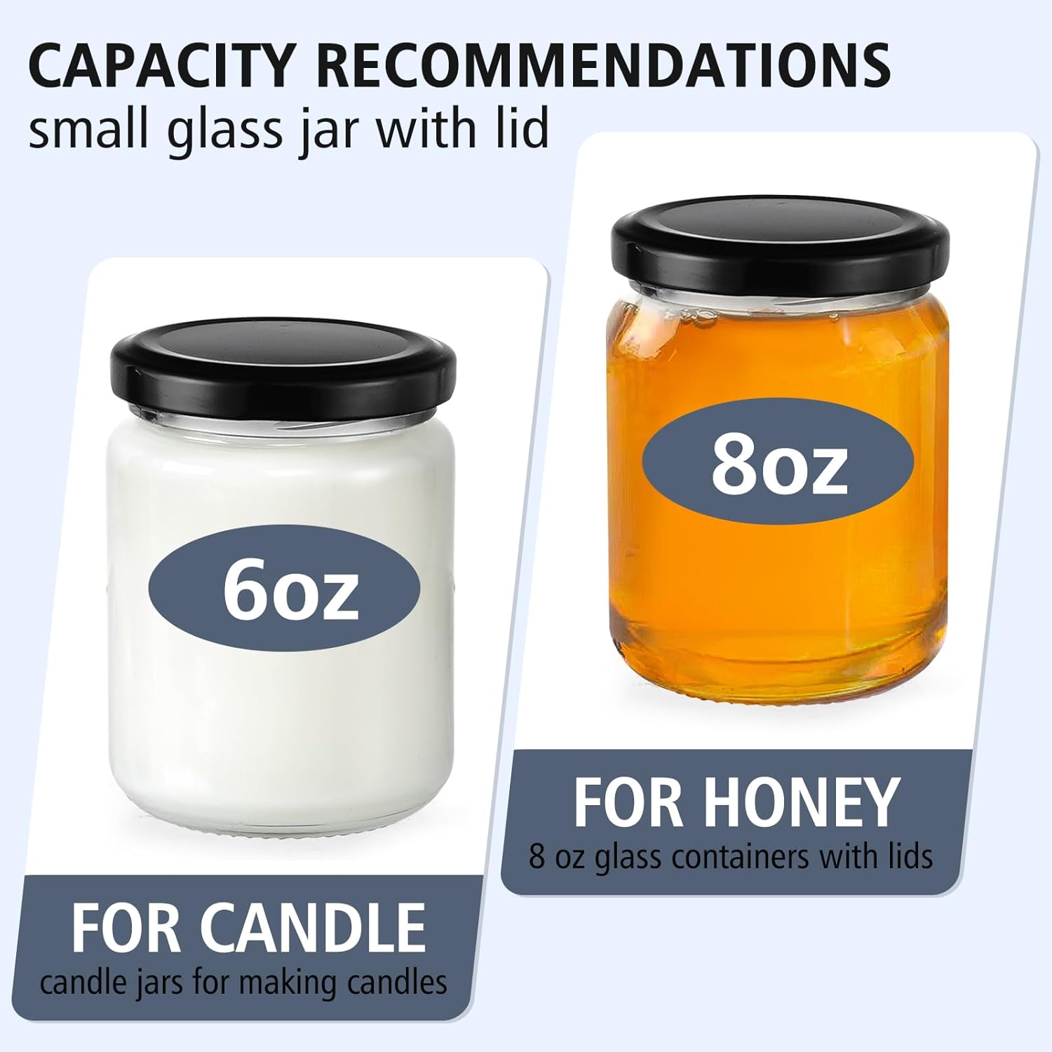 8 oz Small Glass Jars with Air - Candle Making Jars With Lids recension och pris