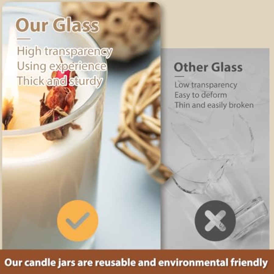 Thick Candle Jars for Making C - Candle Making Jars With Lids recension och pris