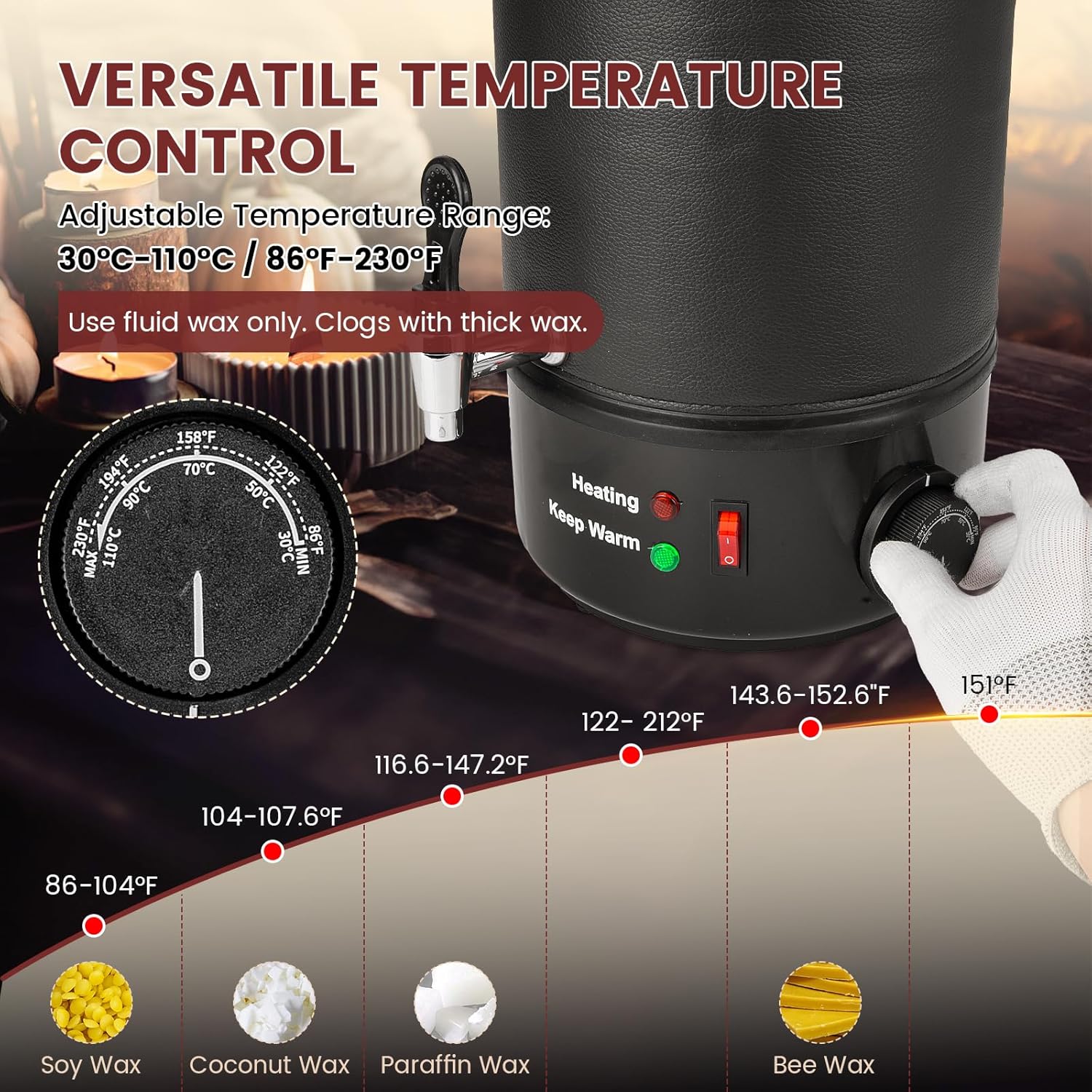 8L Electric Wax Melter for Can - Candle Making Temperature recension och pris