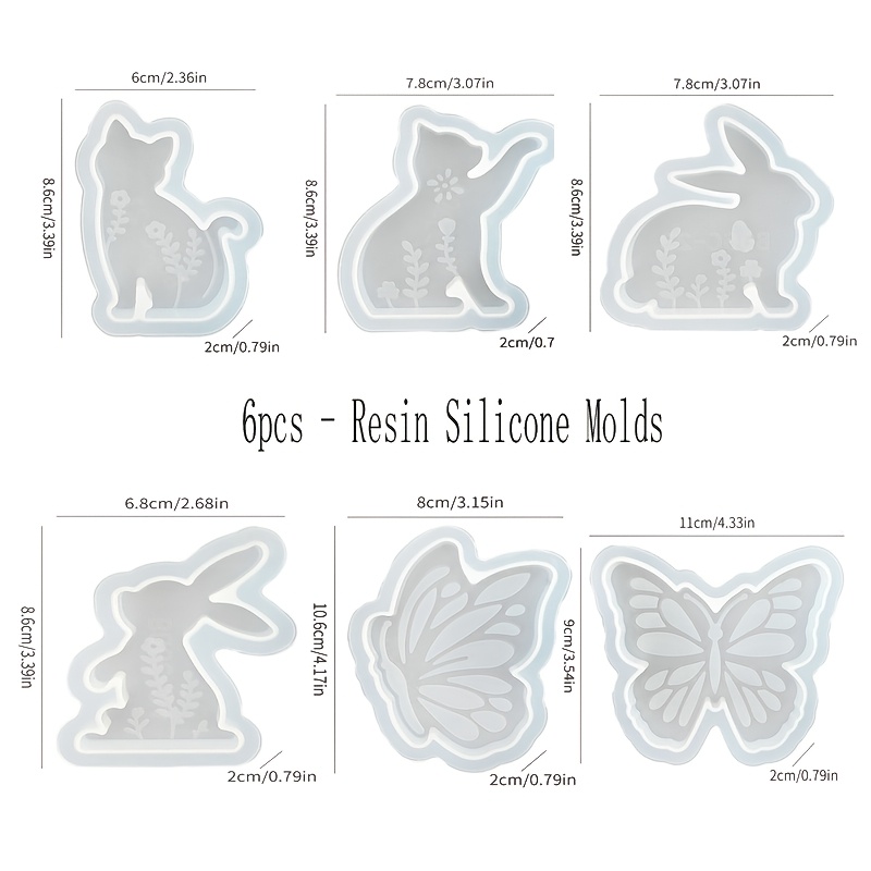 6pcs - 3D Rabbit and Kitten Si - Candle Making Class recension och pris