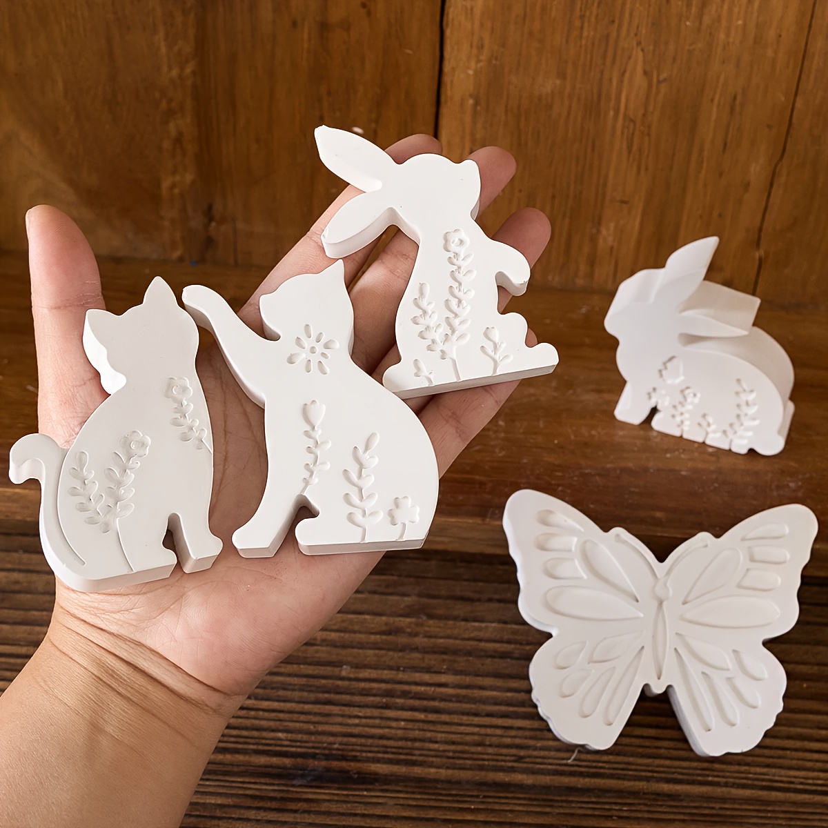 6pcs - 3D Rabbit and Kitten Si - Candle Making Class recension och pris