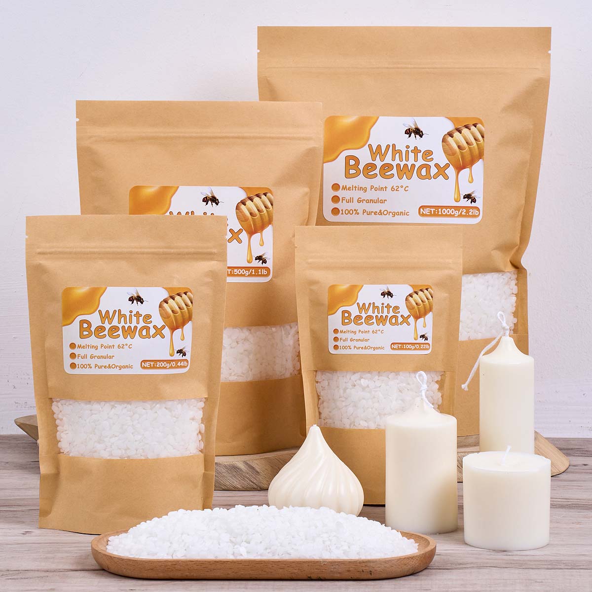 White Beeswax Pure Natural Gra - Candle Making Accessories recension och pris