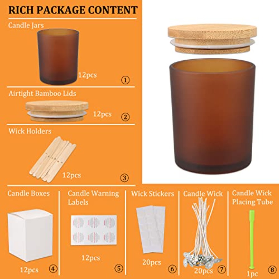 12 Pack 12 OZ Glass Candle Jar - Candle Making Jars With Lids recension och pris