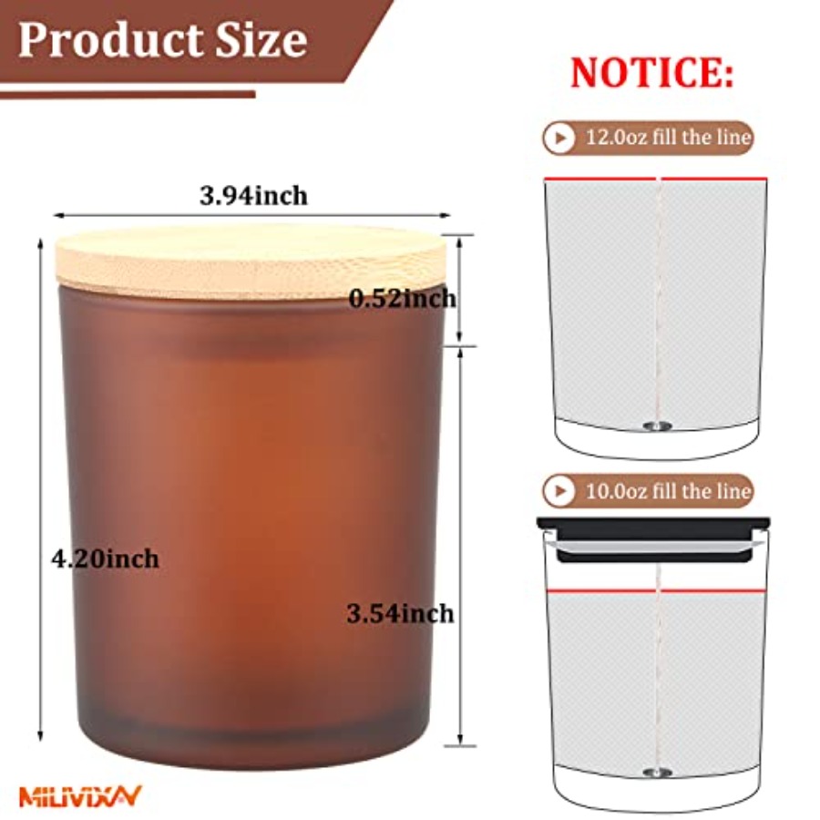 12 Pack 12 OZ Glass Candle Jar - Candle Making Jars With Lids recension och pris