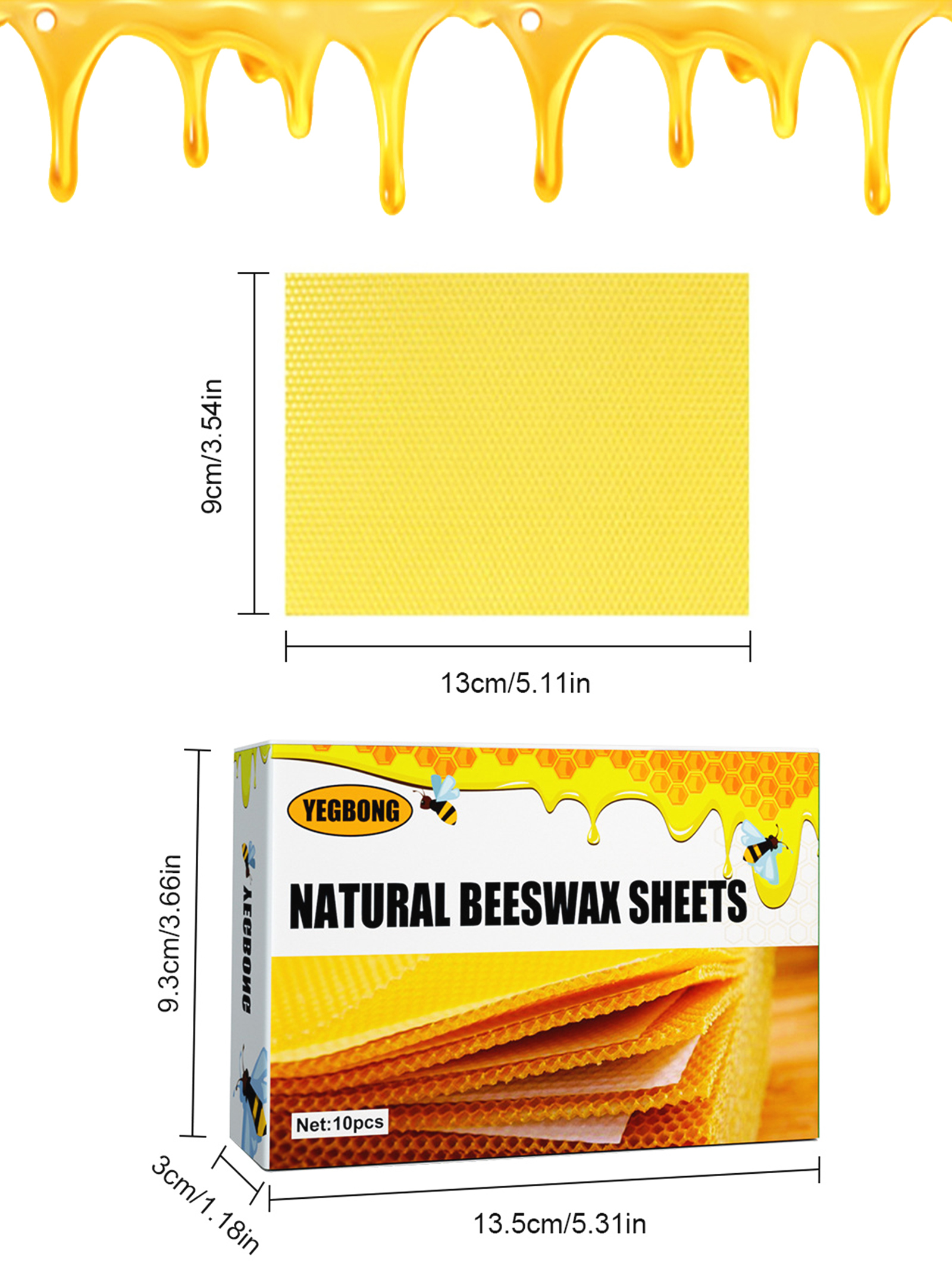 10Pcs Natural Honeycomb Bee Wa - Candle Making Wax Melter recension och pris