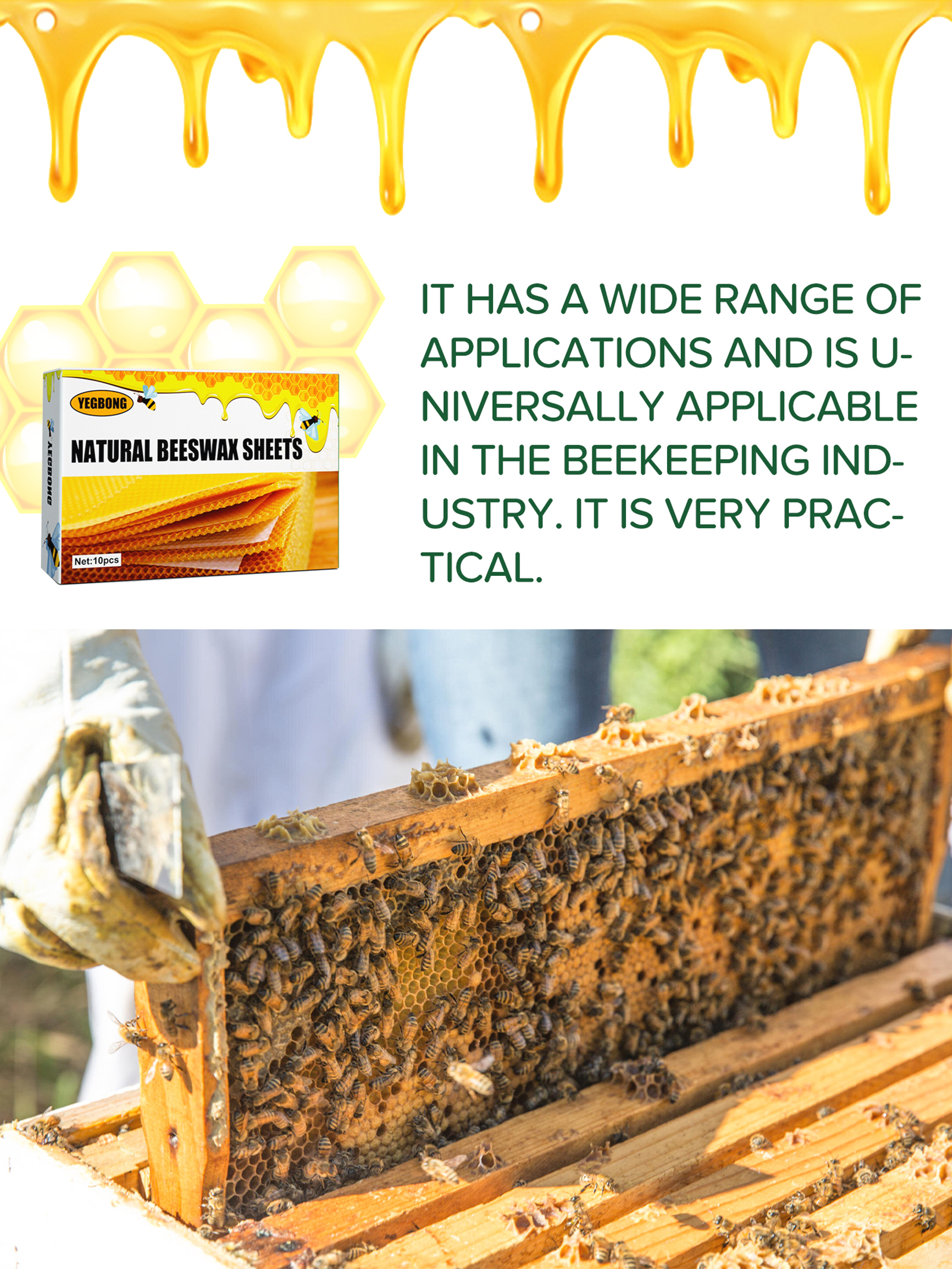 10Pcs Natural Honeycomb Bee Wa - Candle Making Wax Melter recension och pris