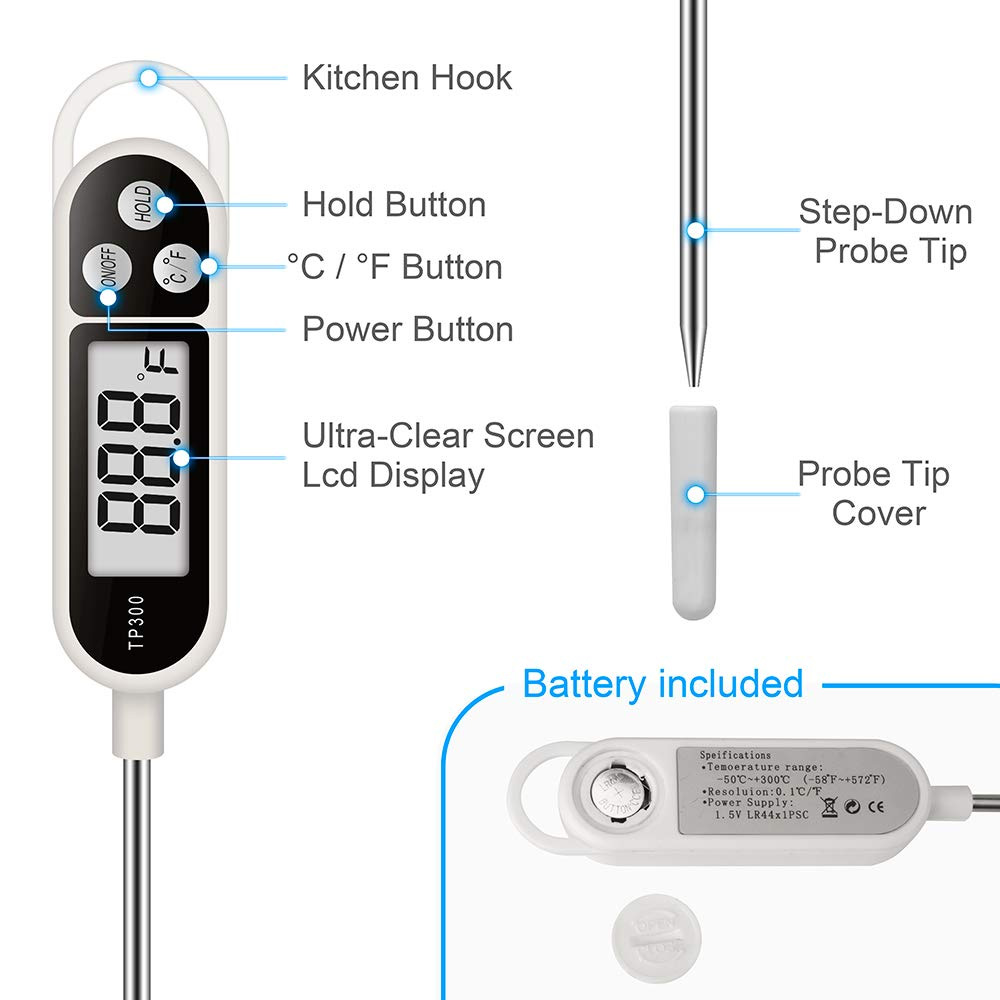 Digital Food Thermometer with  - Thermometer Candy Candle recension och pris