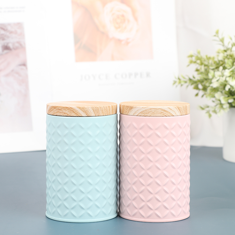 Round Empty Iron Box With Wood - Candle Making Jars With Lids recension och pris