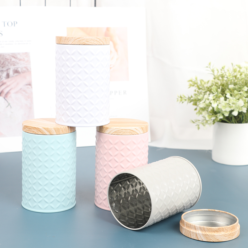 Round Empty Iron Box With Wood - Candle Making Jars With Lids recension och pris