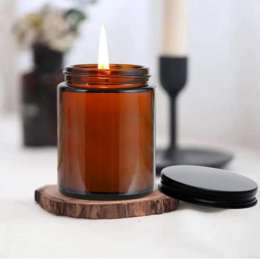 8oz Amber Candle Jars Set of 3 - Candle Making Jars With Lids recension och pris