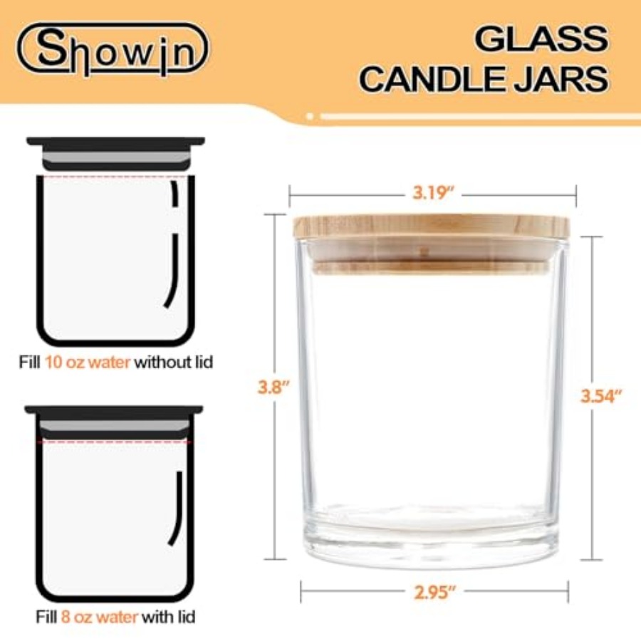 10 OZ Thick Candle Jars for Ma - Candle Making Jars With Lids recension och pris