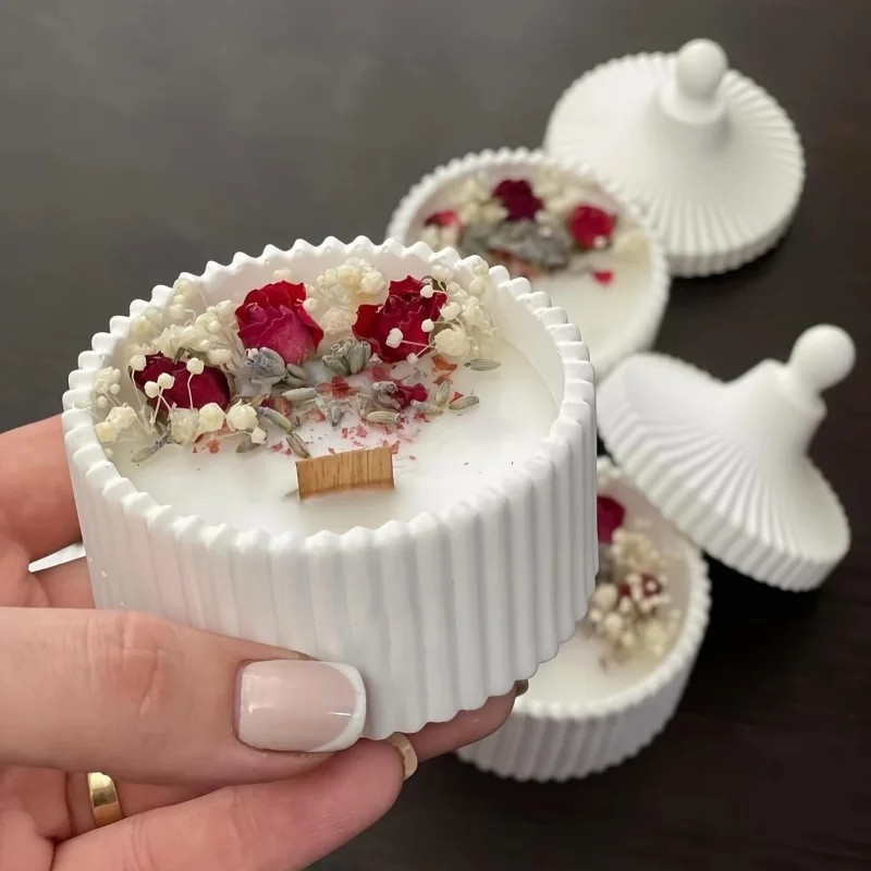 2026 Latest Models 2Pcs Silico - Candle Making Jars With Lids recension och pris